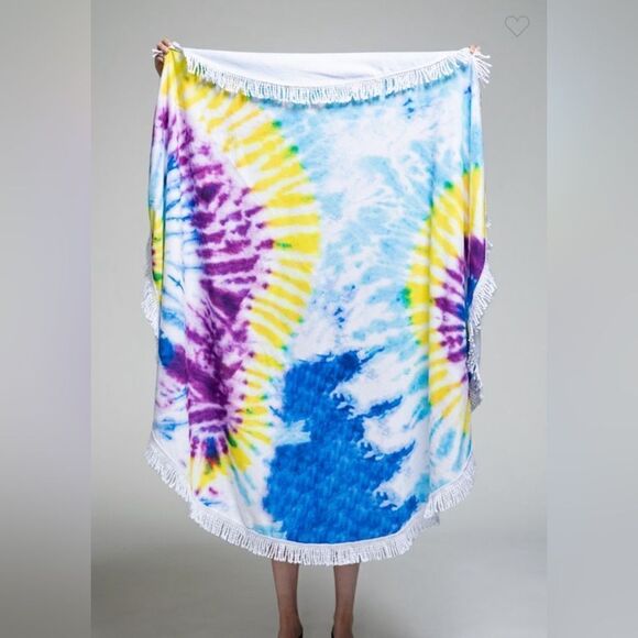 Ocean Round Beach Towel- Tie-Dye - Picture 1 of 6